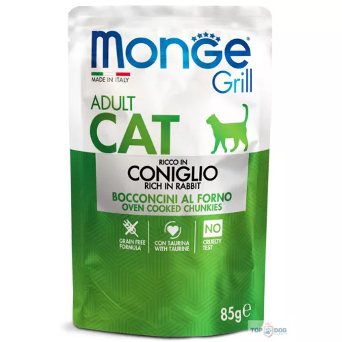 Monge Cat 85gr Grill Pouch Nyúl