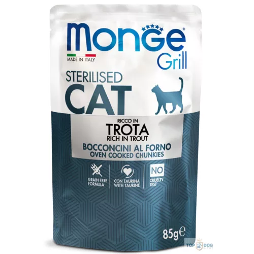 Monge Cat 85gr Grill Pouch Steril Pisztráng