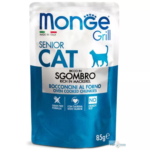 Monge Cat 85gr Grill Pouch Senior Makréla