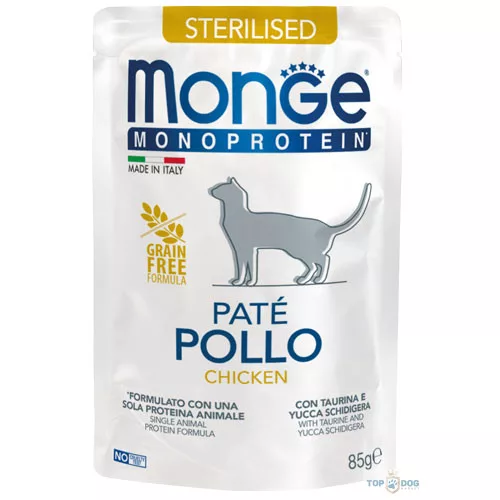 Monge Cat 85gr Paté Steril Csirke Monoprotein