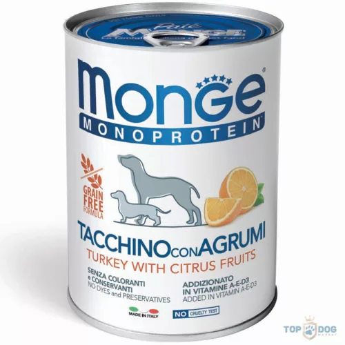Monge Dog 400gr Monoprotein Pulyka-Citrus