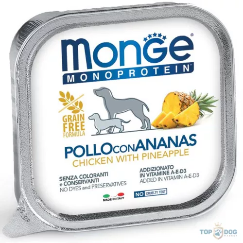 Monge Dog 150g MONOP. Fruits csirke-ananász
