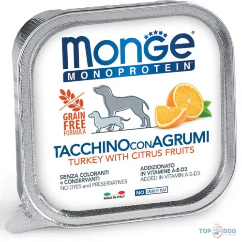 Monge Dog 150g MONOP. Fruits pulyka-citrus