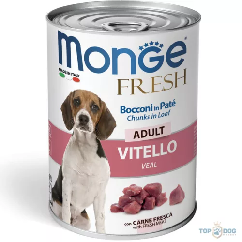 Monge Dog 400gr Fresh Chunk in Loaf Borjú