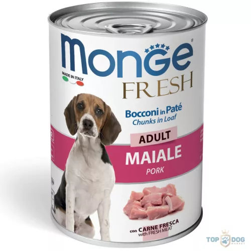 Monge Dog 400gr Fresh Chunk in Loaf Sertés