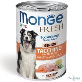 Monge Dog 400gr Fresh Chunk in Loaf Senior pulyka-zöldség