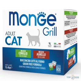 Monge Cat 12x85gr Grill Pouch Nyúl-Bárány