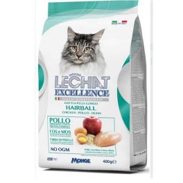   Monge LeChat EXCELLENCE 0,4kg Hairball  ( SEGÍT CSÖKKENTENI A SZŐRLABDA KÉPZŐDÉST)