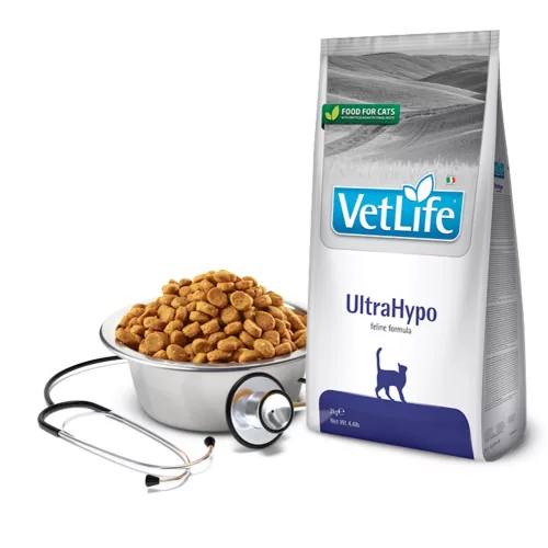 Vet Life Cat Ultra Hypo 2kg (Eledel által kiváltott allergia kezelésére )