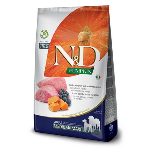 N&D Dog Grain Free  Medium&Maxi  Bárány, Áfonya Sütőtökkel 2,5kg