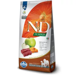   N&D Pumpkin Dog szarvas, sütőtök, alma adult medium&maxi 12kg