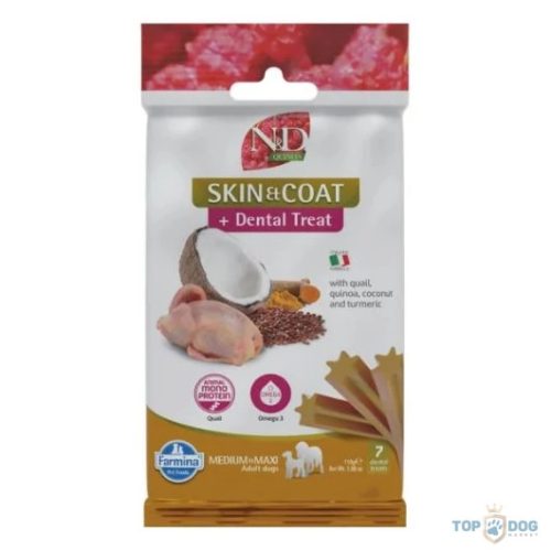 N&D Quinoa Dog Jutalomfalat Skin&coat Quail Adult Med&Max 100g