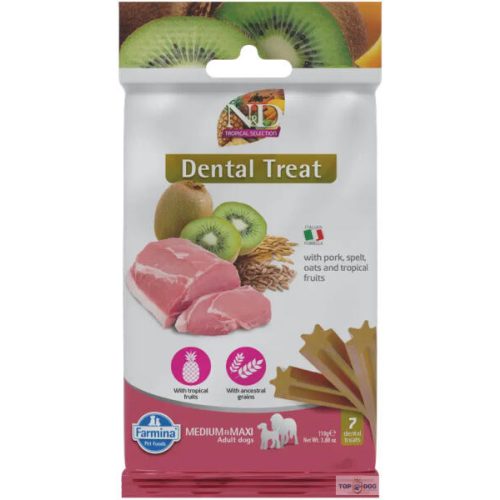 N&D Tropical Selection Dog Jutalomfalat Dental Pork Adult Med&Max 100g