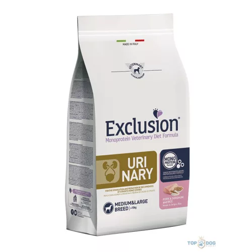 Exclusion Urinary Pork & Sorghum and Rice Medium & Large 12 kg (húgykő-képződés megelőzésére)