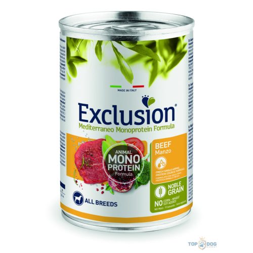 Exclusion Mediterraneo Monoprotein Formula Adult Beef (Marhahúsos) konzerv 400g