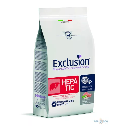 Exclusion Canine Hepatic Pork & Rice & Pea Medium & Large Breed 2kg