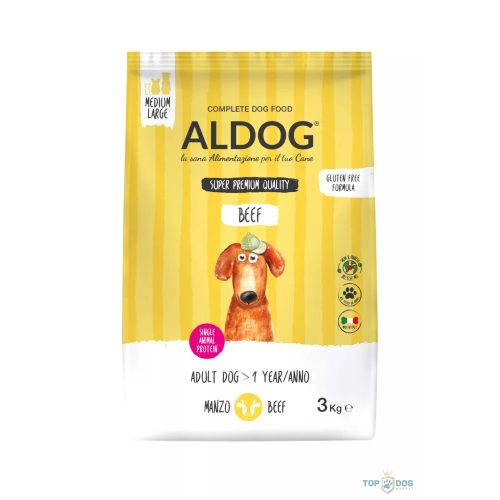 ALDOG BEEF HIPOALLERGÉN KUTYATÁP MEDIUM 3 KG