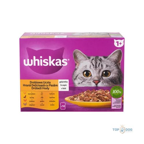 WHISKAS Szárnyas VÁLOGATÁS Aszpikban 12X85G  