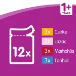 Whiskas Vegyes válogatás aszpikban zöld  12x85g