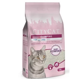 Citycat Csomósodó Fehér Bentonit Baby Powder 10L 