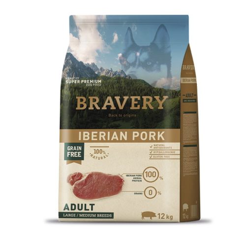 Bravery Medium/Large Adult Iberian Pork 12kg