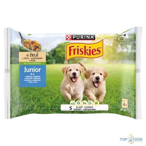 Friskies Junior 4x85gr nedveseledel csirke-borsó zselés