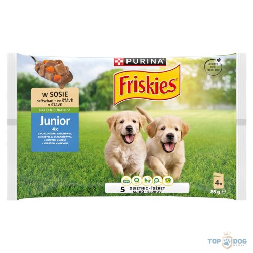 Friskies Junior 4x85gr nedveseledel csirke-borsó szószos