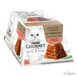   GOURMET Revelations lazaccal zselében nedves macskaeledel 2x57gr