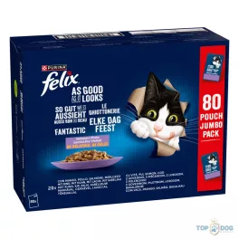   Felix Fantastic 80x85g vegyes válogatás aszpikban nedves macskaeledel 
