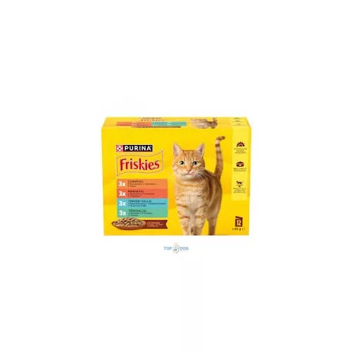 FRISKIES 12X85G  válogatás (Marha - Csirke - Tonhal - Tőkehal)