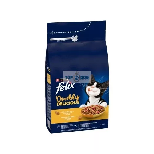 FELIX Doubly Delicious csirke és pulyka keverékével, céklával száraz macskaeledel 10kg