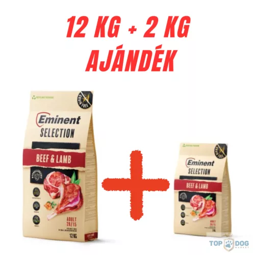 Eminent Selection Adult Beef & Lamb 12kg +2kg ajándék
