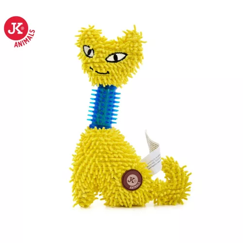 Plüss kutyajáték Sárga macska fogmaszírozóval 23cm Jk 46107-2
