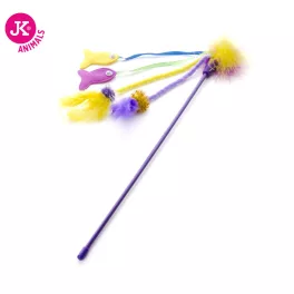 JK 58761 macska játék halak + tollak pálcán 40cm