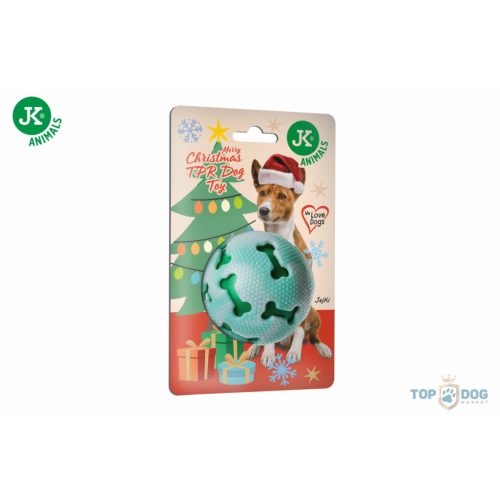 JK Karácsonyi játék - csipogó TPR labda, 7,5 cm