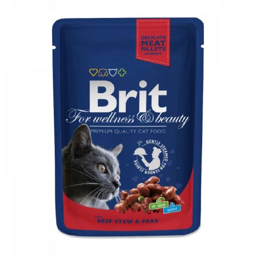 Brit Premium Cat marhapörkölttel és borsóval alutasakos 100g