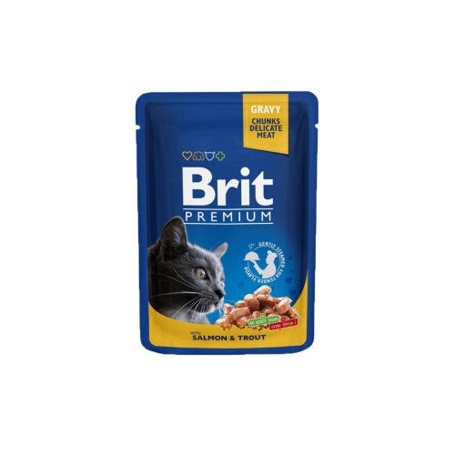 Brit Premium Cat lazaccal és pisztránggal alutasakos 100g