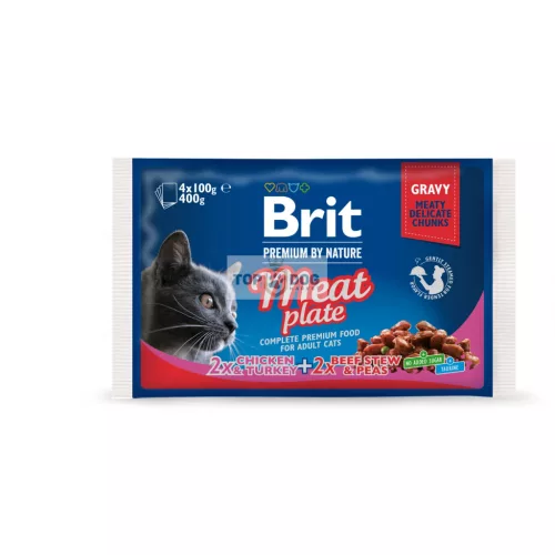 Brit Premium Cat Pouches Meat Plate 4*100gr