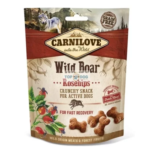 Carnilove Dog Jutalomfalat Crunchy Wild boar&rosehips - Vaddisznóhús csipkebogyóval 200g