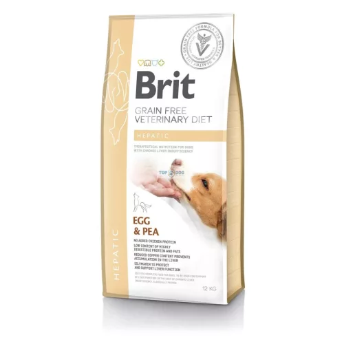 Brit GF VD Dog 12kg Hepatic  (Májműködés támogatása és tehermentesítése)      