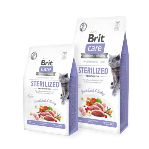 Brit Care Cat STERIL Weight Control Kacsa+Pulyka 2kg