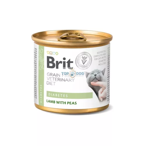Brit GF VD Cat 200g Diabetes konzerv (cukorbetegséggel (Diabetes mellitus) küzdő cicák részére)