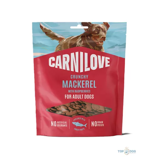 Carnilove Dog Jutalomfalat Crunchy Mackerel&raspberries - Makréla málnával 200g