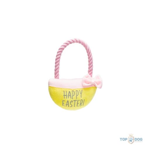 Húsvéti kutyajáték sárga kosár 22 cm