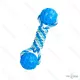 Kötélből készült kutyajáték TPR dupla labdával 23*6cm NB Kék, Menta, Rózsaszín