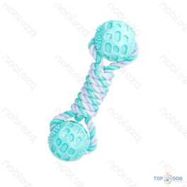   Kötélből készült kutyajáték TPR dupla labdával 23*6cm NB Kék