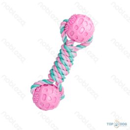   Kötélből készült kutyajáték TPR dupla labdával 23*6cm NB Rózsaszín