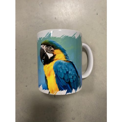 Papagájos bögre (Kék-Sárga Ara) 3dl