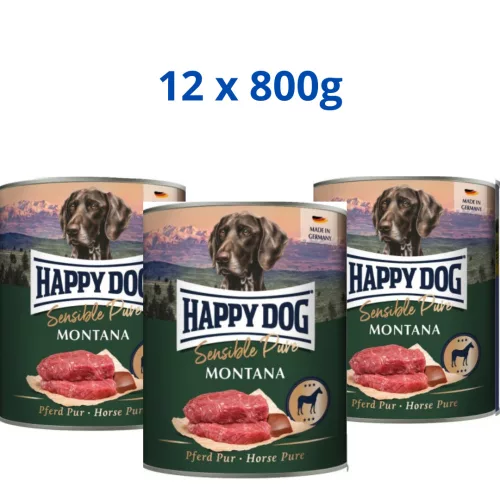 Happy Dog Montana 12x800g konzerv Lóhús 