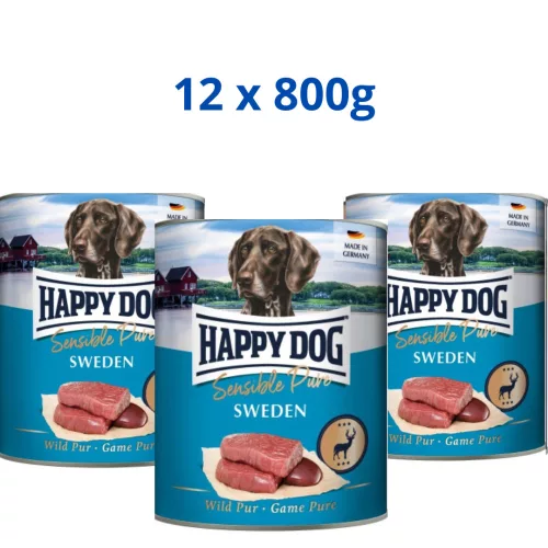 Happy Dog Sweden 12x800g konzerv Vadhúsos 